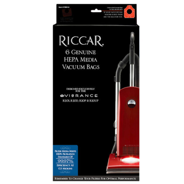 Riccar Type M Vibrance R20 Series HEPA Media Vacuum Bags - 6 Pack, RMH-6