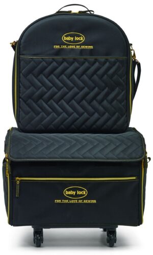 Baby Lock Large Trolley With Embroidery Arm Case- Quilted Black With Gold Logo & Components