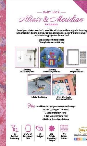 Baby Lock Altair And Meridian Embroidery And Sewing Upgrade